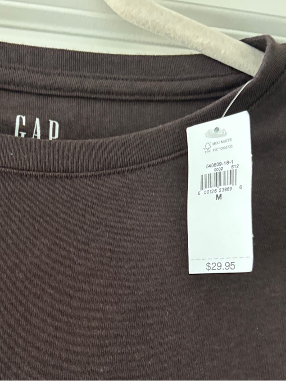 GAP Long Sleeve Crew Neck Tee in Brown - Picture 2 of 3